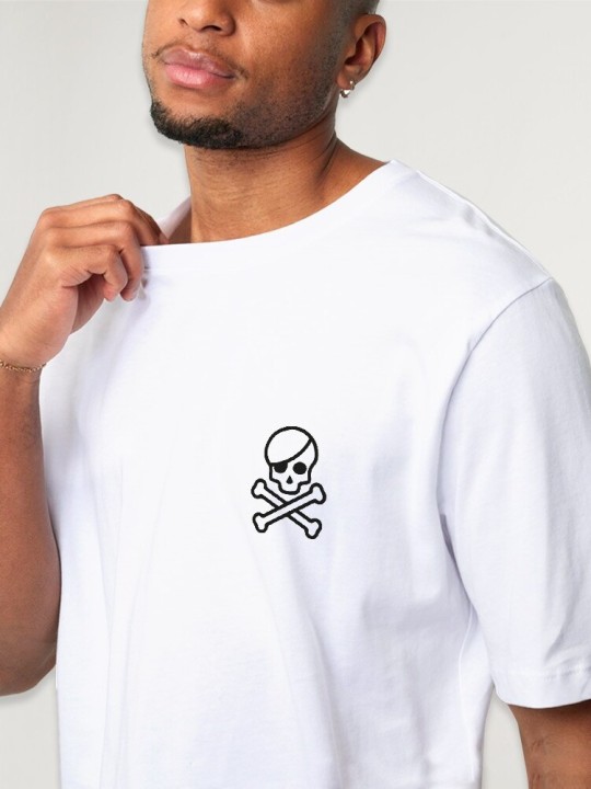 Camiseta de Hombre Blanca Skull Pirate