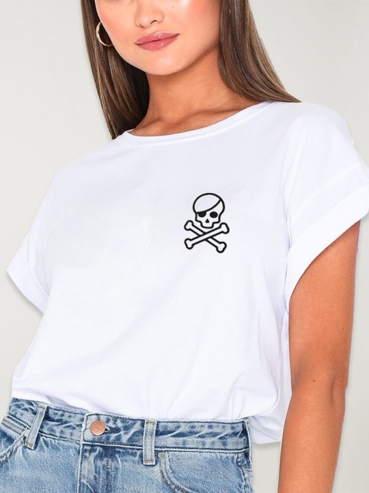 Camiseta de Mujer Blanca Skull Pirate