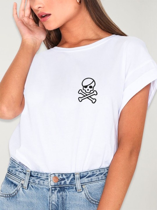 Camiseta de Mujer Blanca Skull Pirate