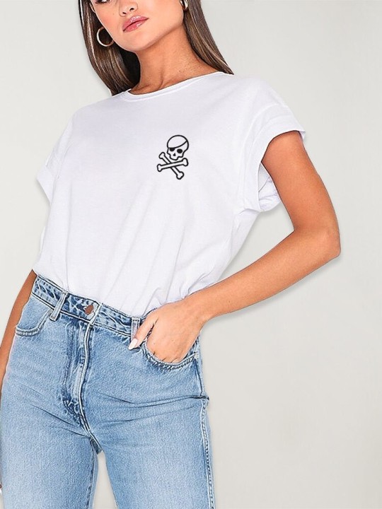 Camiseta de Mujer Blanca Skull Pirate