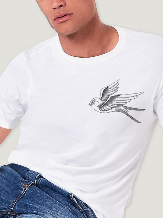 Camiseta de Hombre Blanca Golondrine Remastered