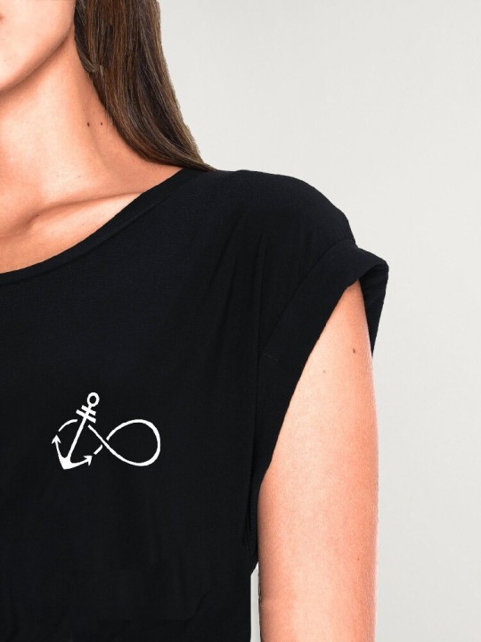 Camiseta de Mujer Negra Infinite Anchor