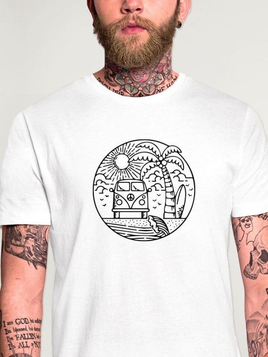 Men T-Shirt White Camper Dream