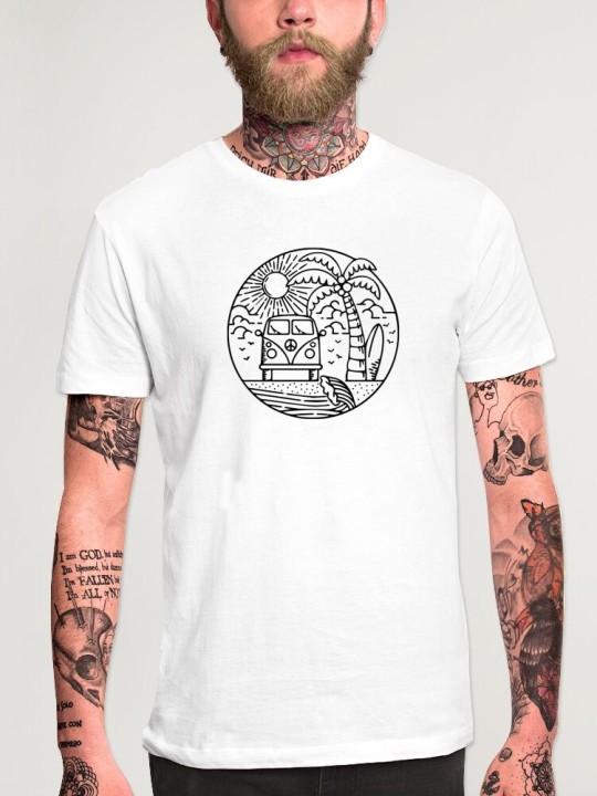 Men T-Shirt White Camper Dream