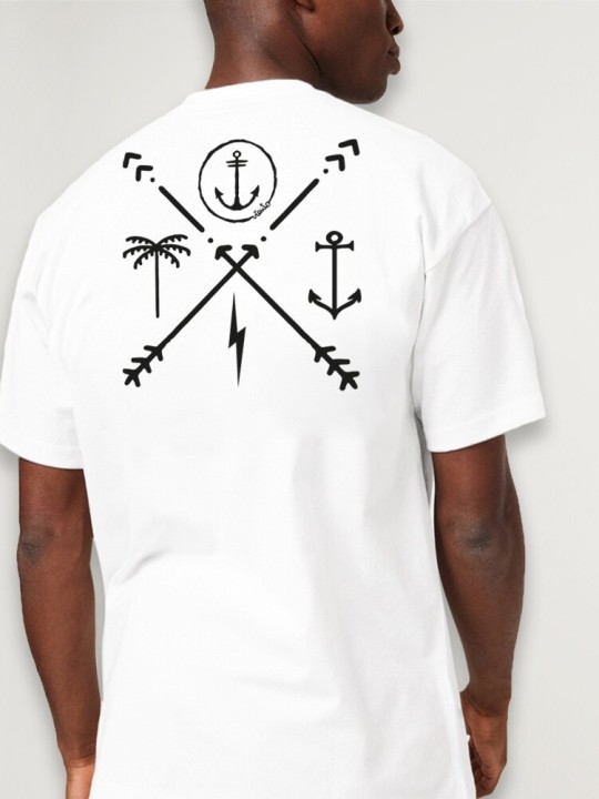 Men T-Shirt White Arrows