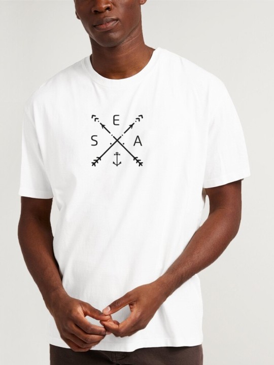 Men T-Shirt White Arrows