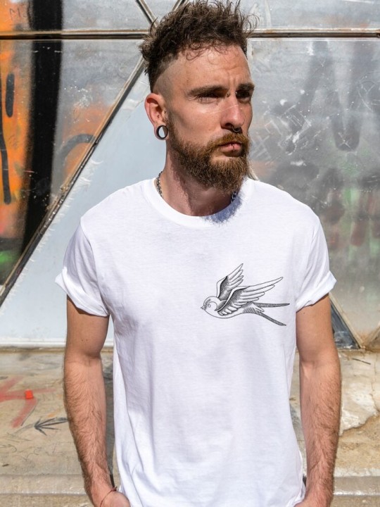 Men T-Shirt White Golondrine Remastered