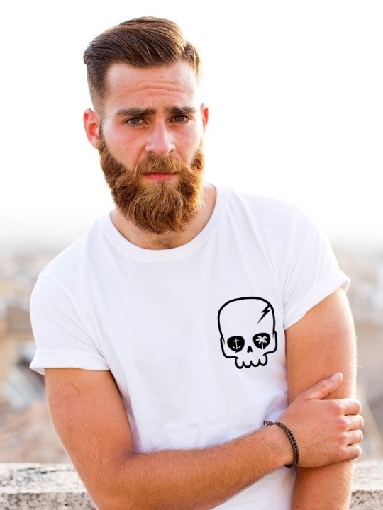 Men T-Shirt White Calavera