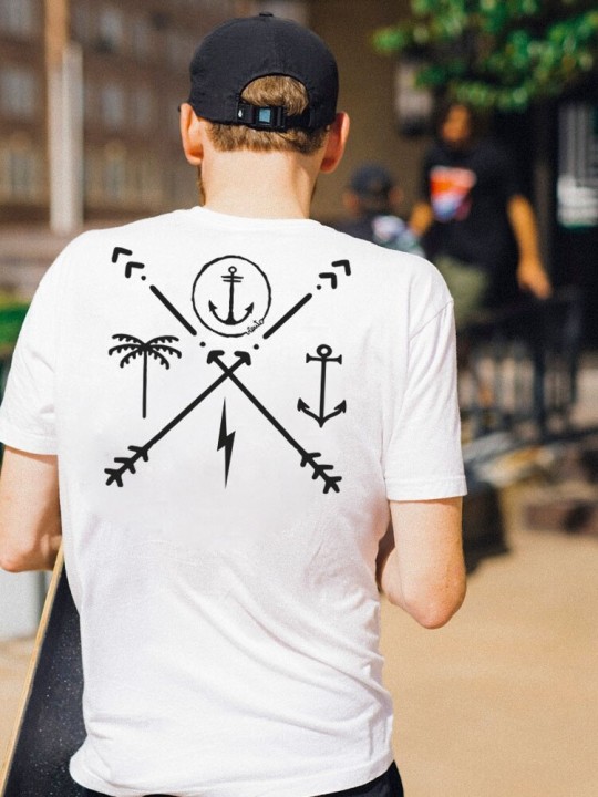 Men T-Shirt White Arrows