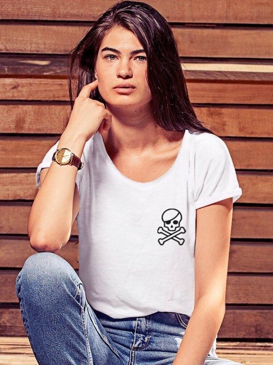 Camiseta de Mujer Blanca Skull Pirate