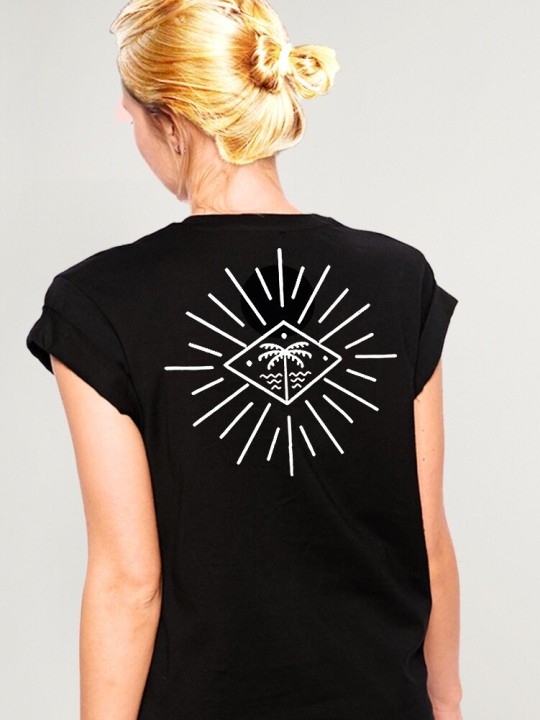 Women T-shirt Black Lost Place