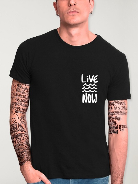 T-shirt Herren Schwarz Live Now