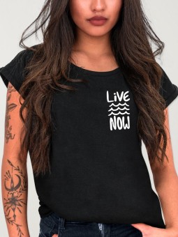 Women T-shirt Black Live Now