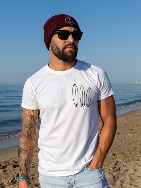 Camiseta de Hombre Blanca Surfing Quiver