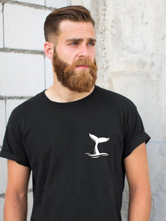 Men T-Shirt Black Whale