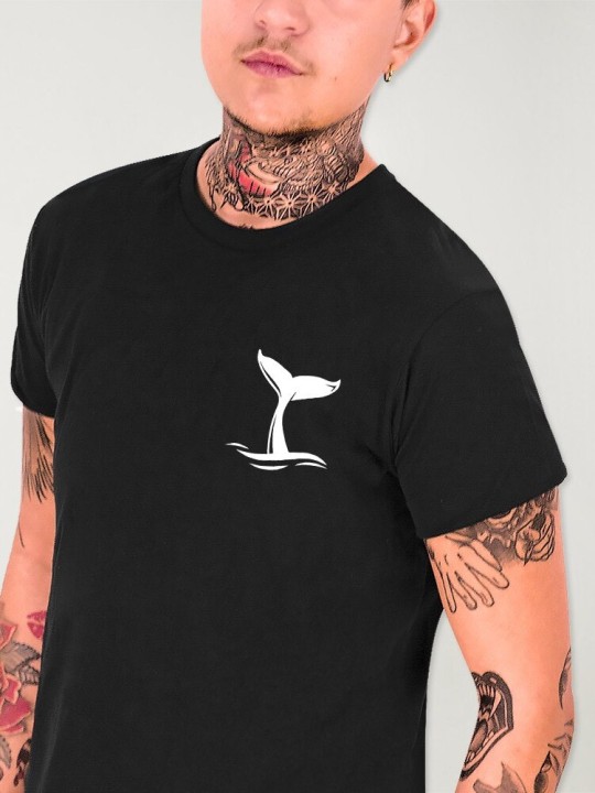 T-shirt Herren Schwarz Whale