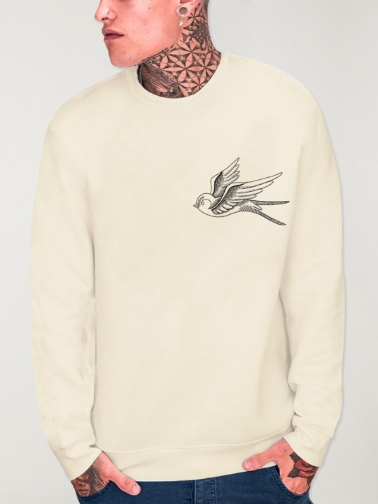 Sweatshirt de Hombre Blanco Hueso Golondrine Remastered