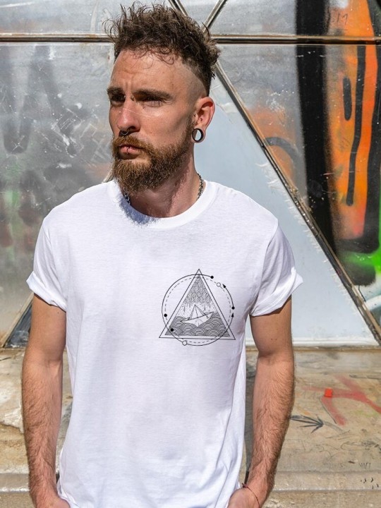 Camiseta de Hombre Blanca Storm Paper Ship