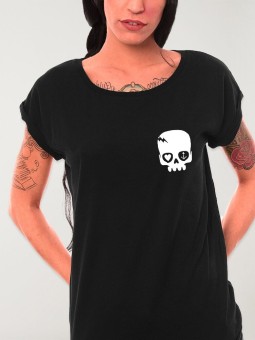 Maglietta Donna Nera Calavera