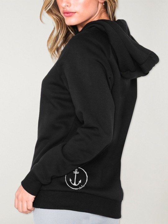 Women Hoodie Black Calavera