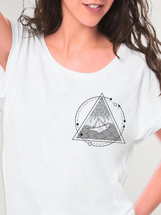 Camiseta de Mujer Blanca Storm Paper Ship