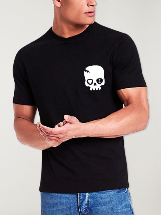 Men T-Shirt Black Calavera