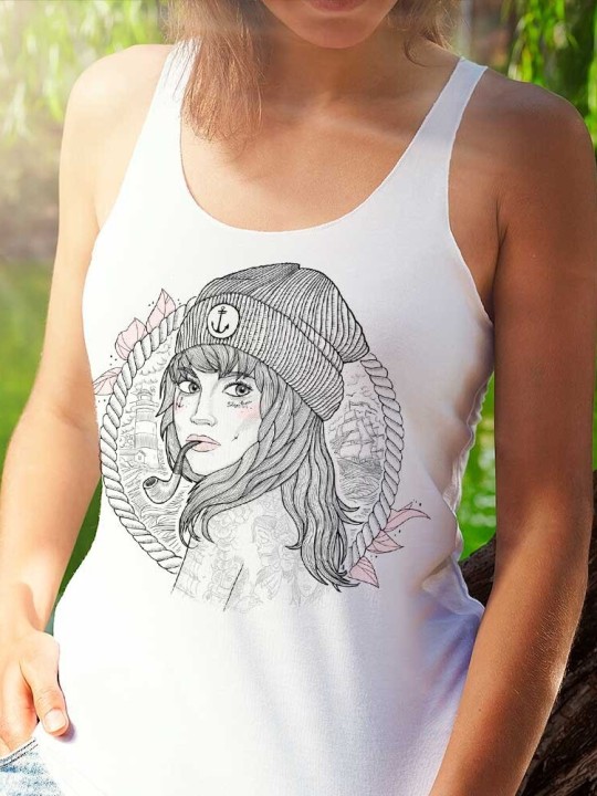 Women Tank Top White Women Captain