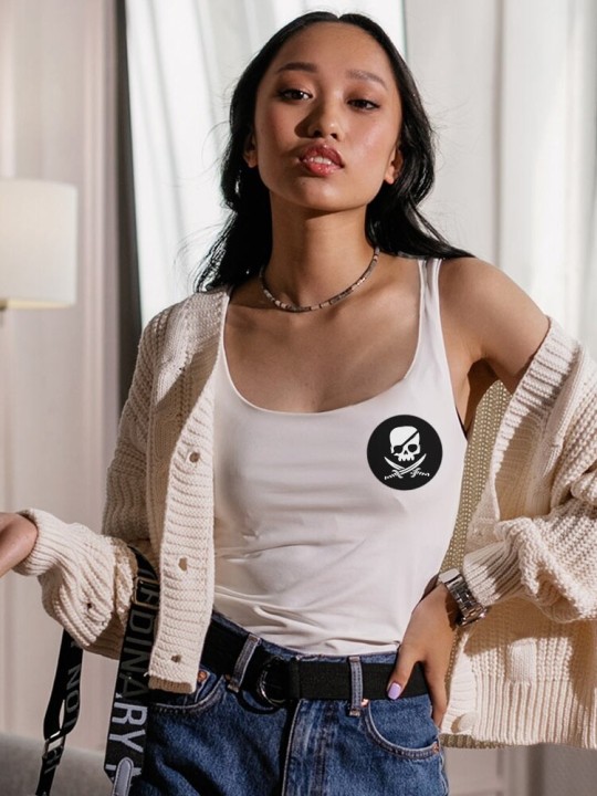 Débardeur Femme Blanc Pirate Life Cercle