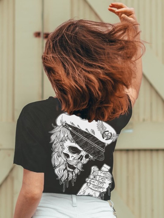 T-shirt Femme Plomb Drunk Skull Remastered