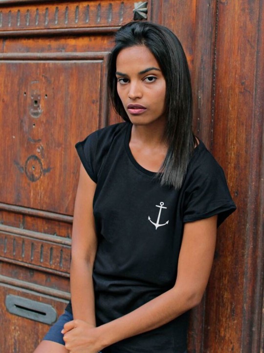 Camiseta de Mujer Negra Real Anchor