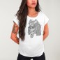 Camiseta de Mujer Blanca Tropical