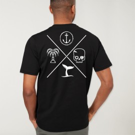 Camiseta de Hombre Negra Tropical