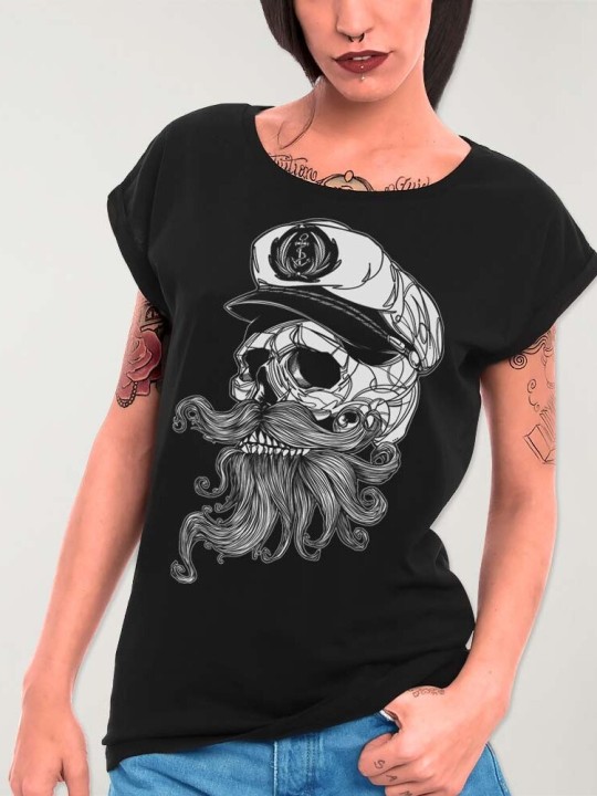 Camiseta de Mujer Negra Tropical