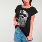 T-shirt Femme Noir Tropical