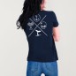 Women T-shirt Navy Tropical