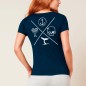 Women T-shirt Navy Tropical