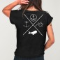 Camiseta de Mujer Negra Crossed Ideals