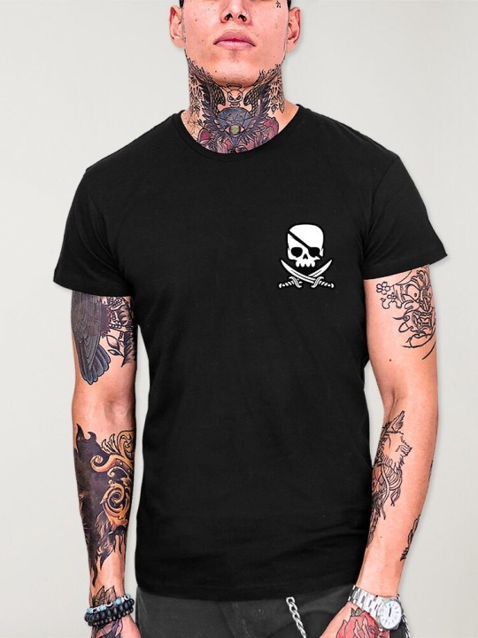 Men T-Shirt Black Pirate Life