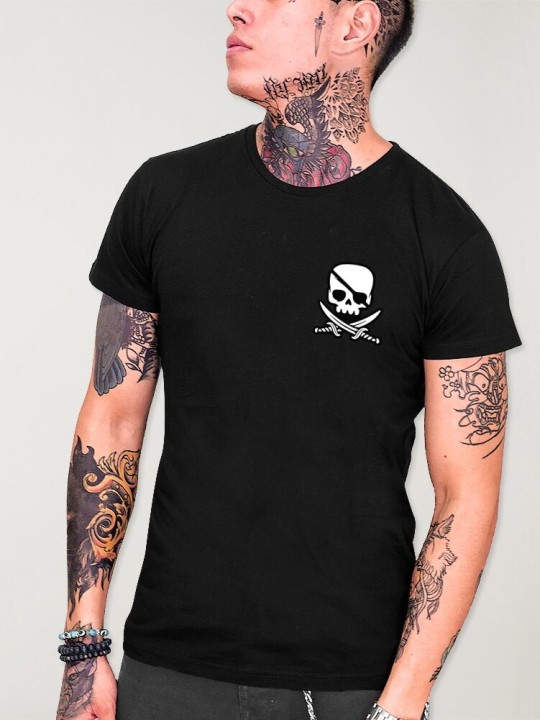 Men T-Shirt Black Pirate Life