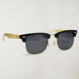 Hybrid Black Classy Wooden Sunglasses