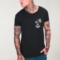 Men T-Shirt Open Neck Black Hello Beach