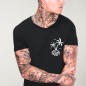 Men T-Shirt Open Neck Black Hello Beach