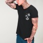 Men T-Shirt Open Neck Black Hello Beach