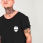 Camiseta de Hombre Cuello Abierto Negra Broken Skull