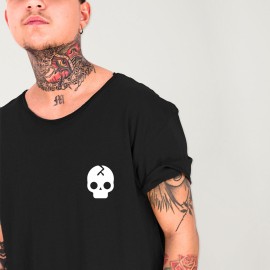 T-shirt Homme Encolure dégagée Noir Broken Skull