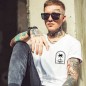 Men T-Shirt Open Neck White Spirit