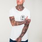 Men T-Shirt Open Neck White Spirit