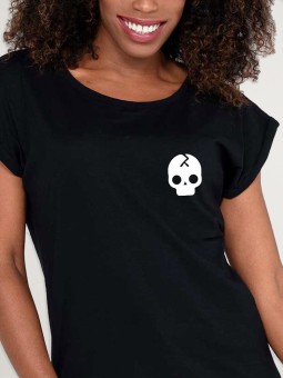 T-shirt Femme Noir Broken Skull