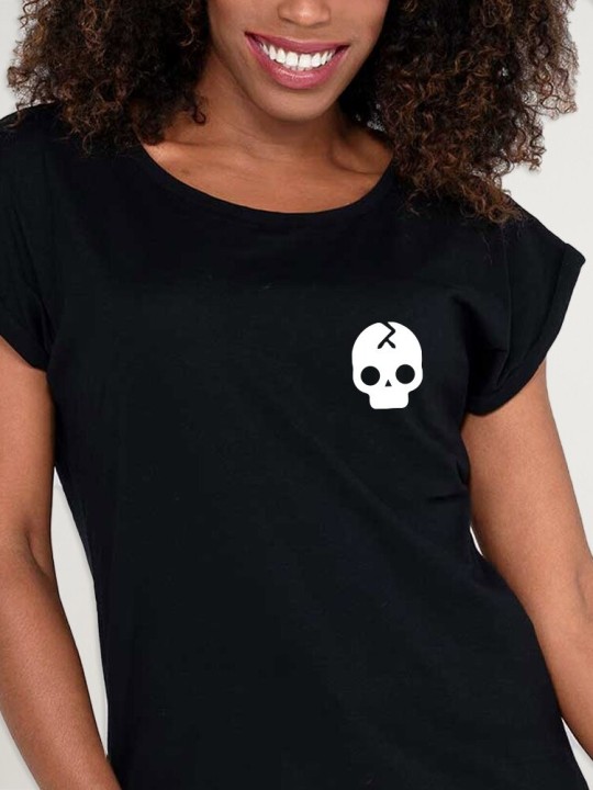 Camiseta de Mujer Negra Broken Skull