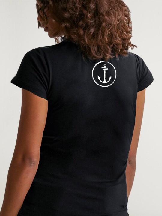 Camiseta de Mujer Negra Broken Skull